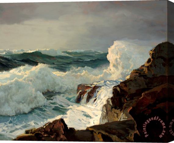 Frederick Judd Waugh Breaking Surf, N.d. Stretched Canvas Print / Canvas Art