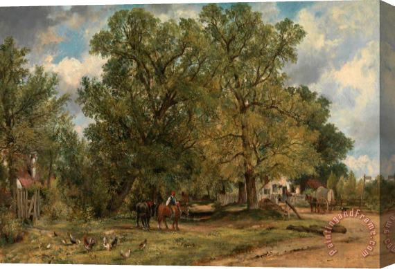 Frederick W. Watts Landscape with Cottages Stretched Canvas Print / Canvas Art
