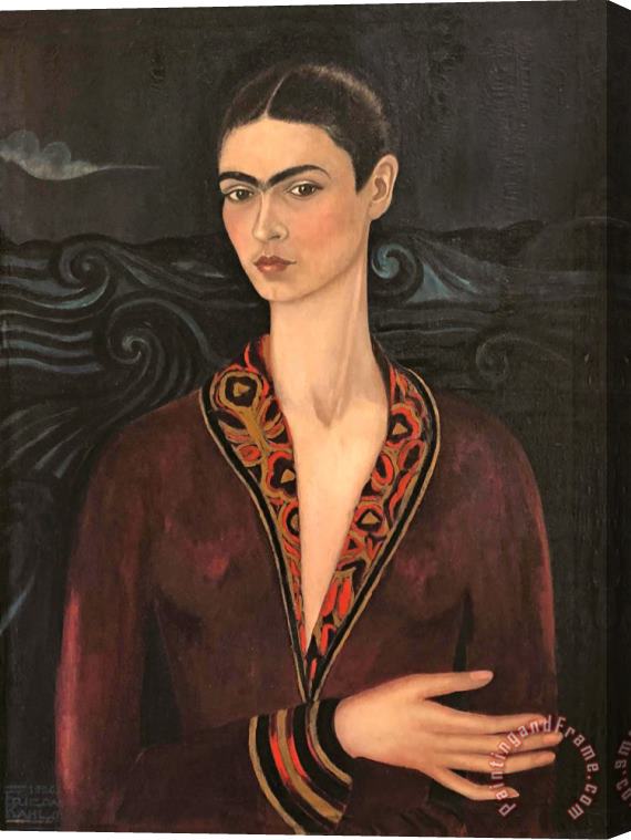 Frida Kahlo Self Portrait in a Velvet Dress 1926 Stretched Canvas Painting / Canvas Art