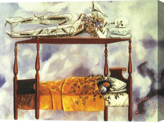 Frida Kahlo The Dream The Bed 1940 Stretched Canvas Painting / Canvas Art
