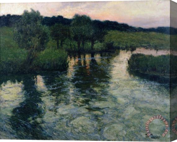 Fritz Thaulow Landscape with a River Stretched Canvas Painting / Canvas Art