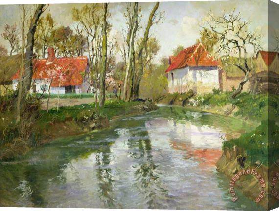 Fritz Thaulow The Dairy At Quimperle Stretched Canvas Print / Canvas Art