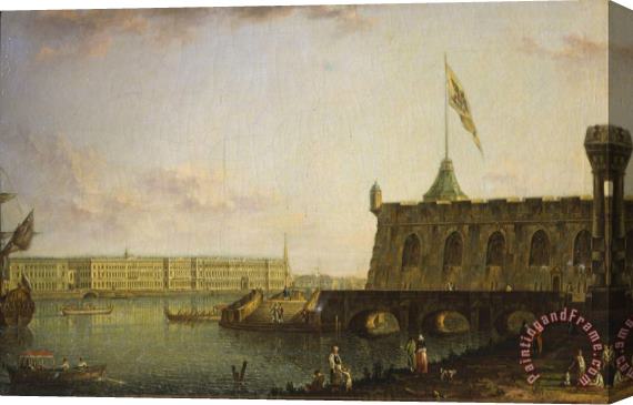 Fyodor Alexeyev View of The Peter And Paul Fortress And Palace Embankment Stretched Canvas Painting / Canvas Art