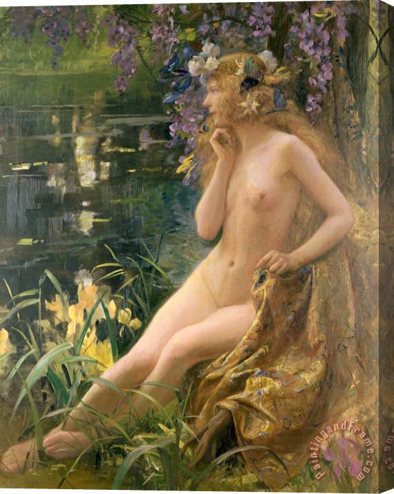 Gaston Bussiere Water Nymph Stretched Canvas Painting / Canvas Art