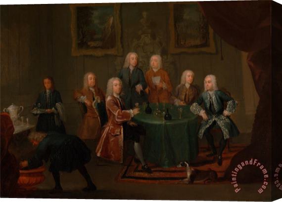 Gawen Hamilton The Brothers Clarke with Other Gentlemen Taking Wine Stretched Canvas Print / Canvas Art