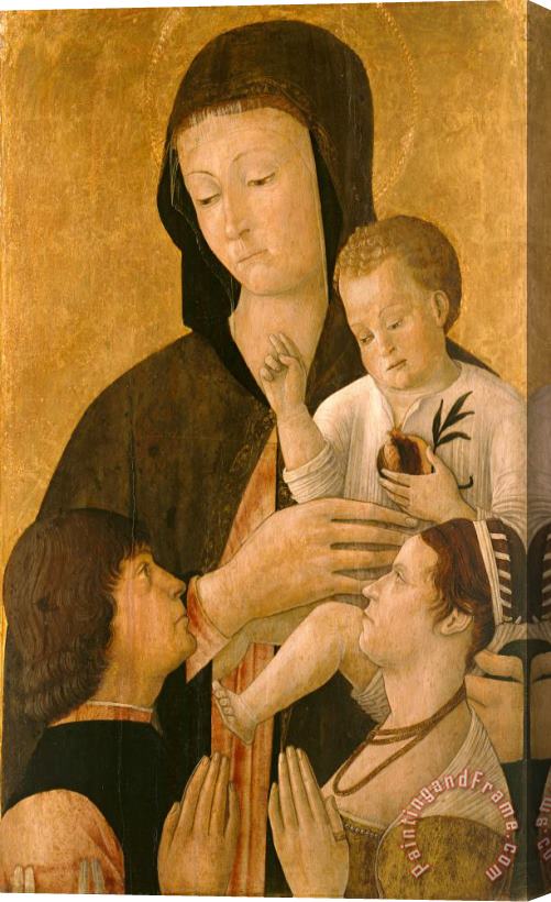 Gentile Bellini Madonna with Child And Two Donors Stretched Canvas Print / Canvas Art