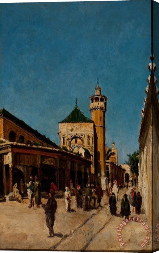 Georg Grimm Street in Tunis Stretched Canvas Print / Canvas Art