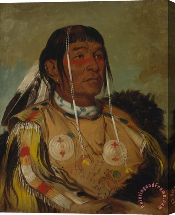 George Catlin Sha Co Pay, The Six, Chief of The Plains Ojibwa Stretched Canvas Painting / Canvas Art