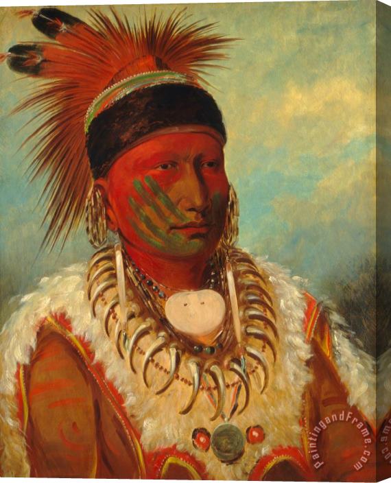 George Catlin The White Cloud Head Chief Of The Iowas Stretched Canvas Print / Canvas Art