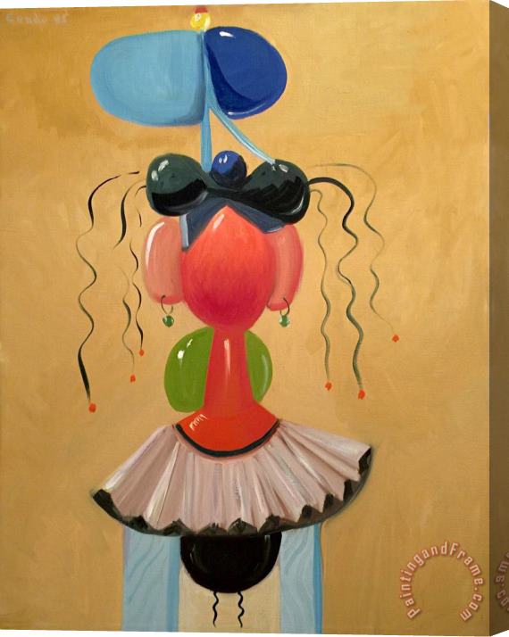 George Condo Colored Dancer, 1995 Stretched Canvas Print / Canvas Art