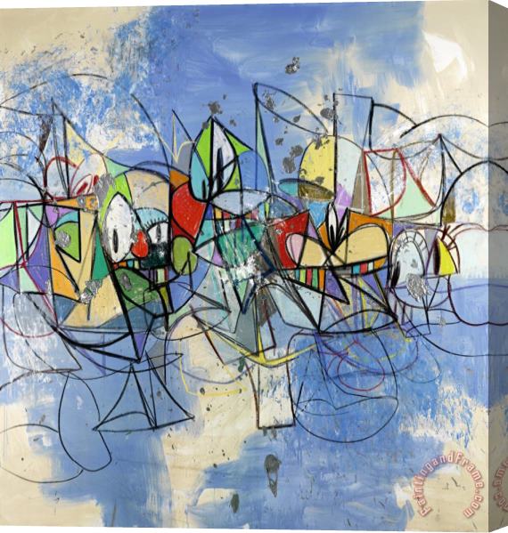 George Condo Percussion Beats Stretched Canvas Painting / Canvas Art