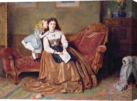 George Goodwin Kilburne A Mother's Darling Stretched Canvas Print / Canvas Art