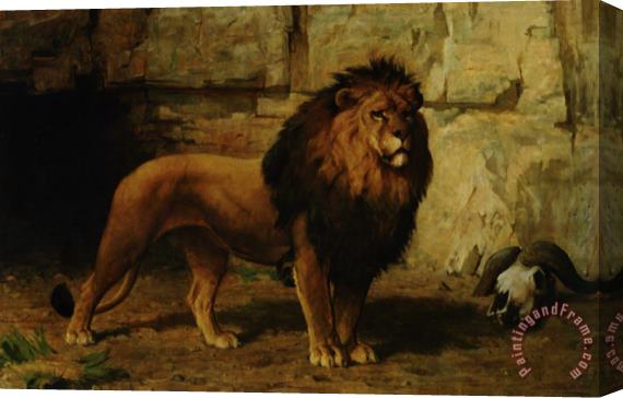 George Goodwin Kilburne Lion Guarding His Den Stretched Canvas Painting / Canvas Art