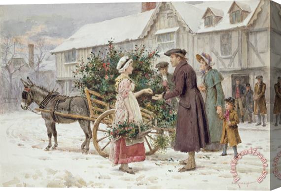 George Goodwin Kilburne The Holly Cart Stretched Canvas Painting / Canvas Art