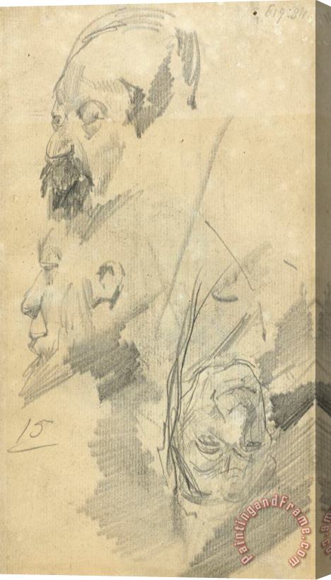 George Hendrik Breitner Schetsen Van Een Mannenhoofd Stretched Canvas Print / Canvas Art