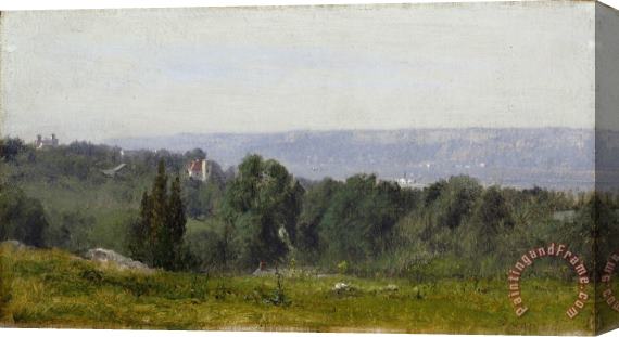 George Inness Along The Hudson Stretched Canvas Print / Canvas Art