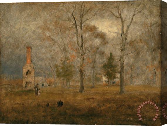 George Inness Gray Day, Goochland Stretched Canvas Print / Canvas Art