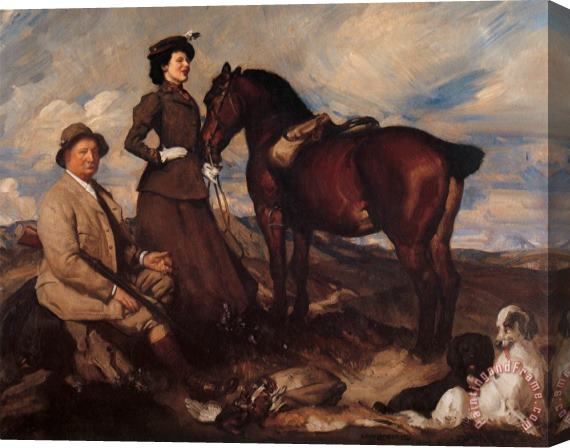George Lambert Miss Alison Preston And John Proctor on Mearbeck Moor Stretched Canvas Painting / Canvas Art