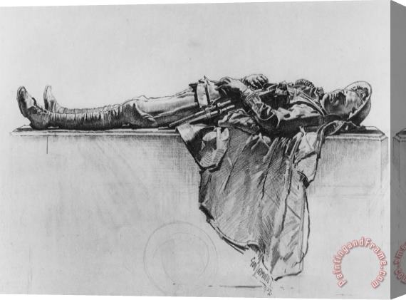 George Lambert Recumbent Figure of a Soldier Stretched Canvas Print / Canvas Art