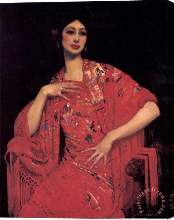 George Lambert The Red Shawl Stretched Canvas Print / Canvas Art