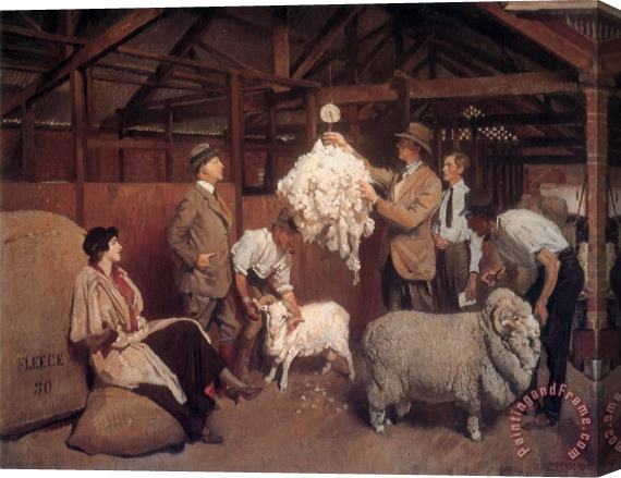 George Lambert Weighing The Fleece Stretched Canvas Painting / Canvas Art