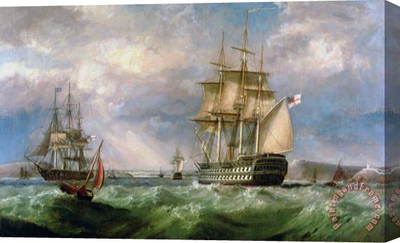 George Mounsey Wheatley Atkinson British Men-O'-War Sailing into Cork Harbour Stretched Canvas Painting / Canvas Art