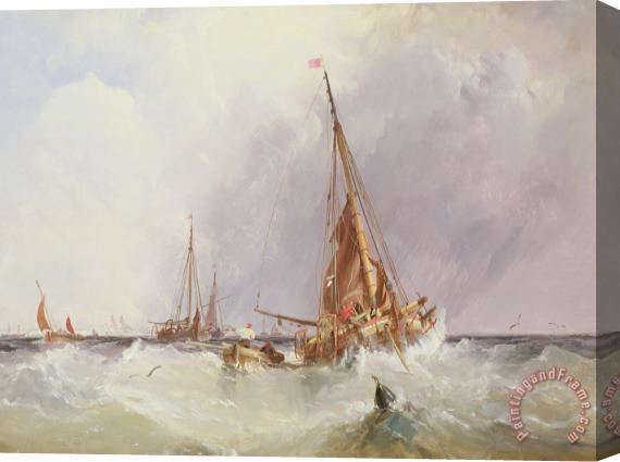 George the Elder Chambers Shipping In The Solent 19th Century Stretched Canvas Painting / Canvas Art