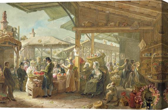 George the Elder Scharf Old Covent Garden Market Stretched Canvas Painting / Canvas Art