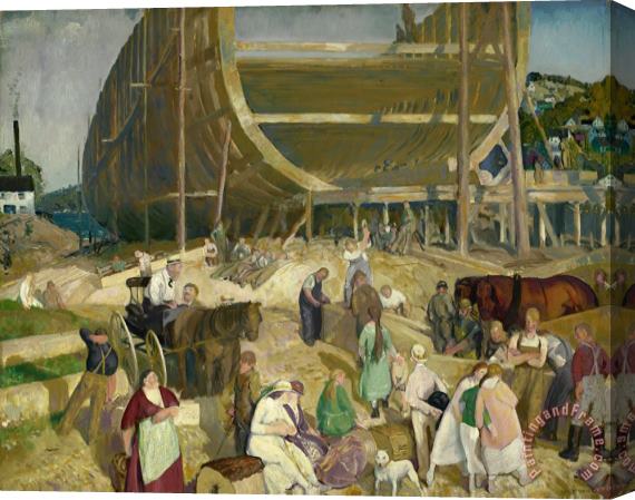 George Wesley Bellows Shipyard Society Stretched Canvas Print / Canvas Art