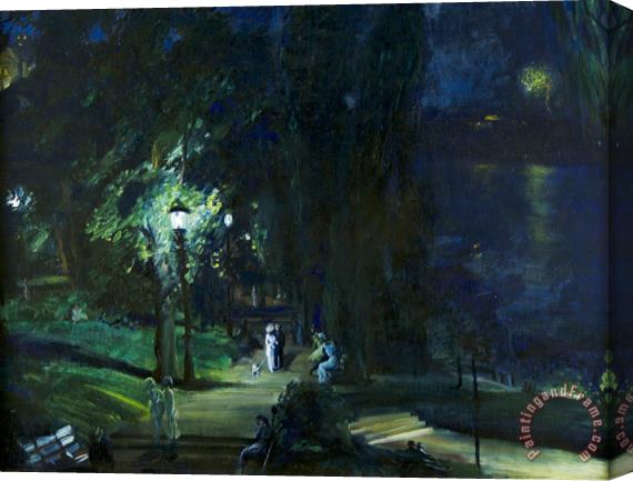 George Wesley Bellows Summer Night, Riverside Drive Stretched Canvas Print / Canvas Art