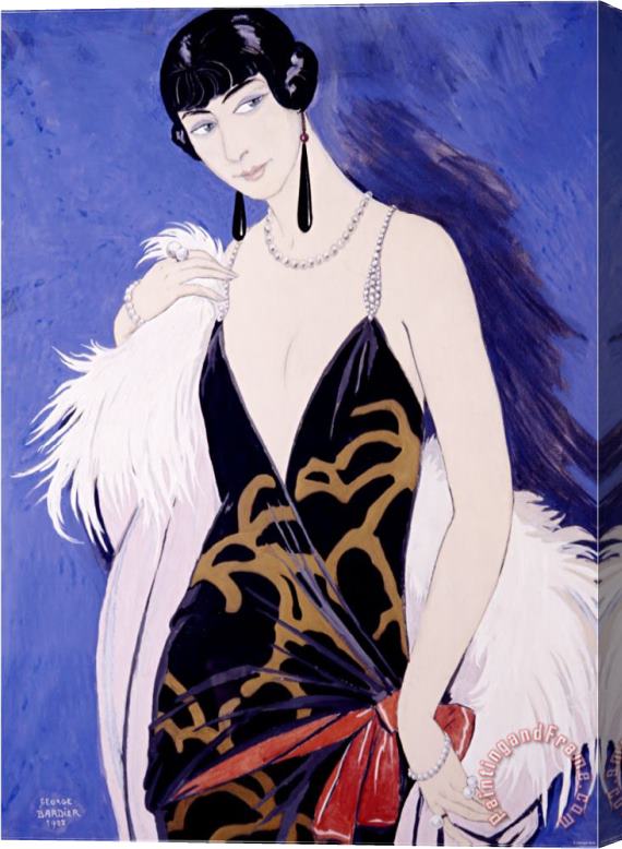Georges Barbier Beauty in Blue Stretched Canvas Painting / Canvas Art