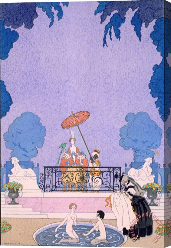 Georges Barbier Illustration From A Book Of Fairy Tales Stretched Canvas Print / Canvas Art