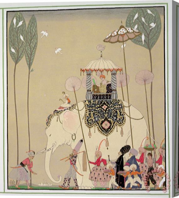 Georges Barbier Imperial Procession Stretched Canvas Print / Canvas Art
