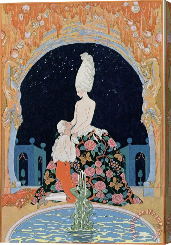 Georges Barbier In The Grotto Stretched Canvas Print / Canvas Art