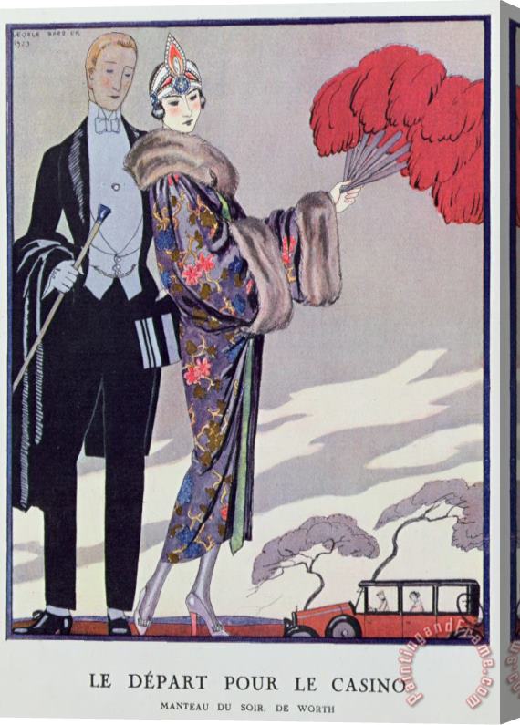 Georges Barbier Leaving For The Casino Stretched Canvas Painting / Canvas Art