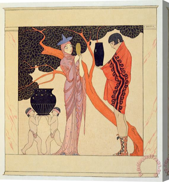Georges Barbier Love Token Stretched Canvas Print / Canvas Art