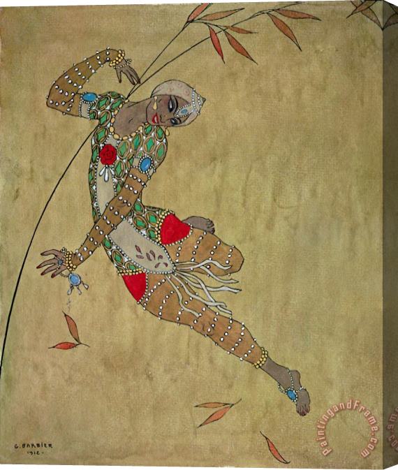 Georges Barbier Nijinsky In 'le Festin/ L'oiseau D'or' Stretched Canvas Painting / Canvas Art