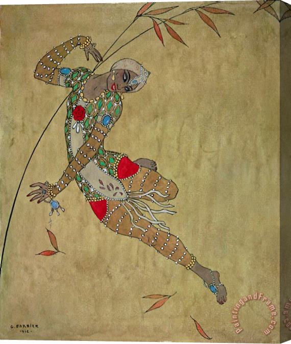 Georges Barbier Nijinsky In Le Festin L'oiseau D'or Stretched Canvas Painting / Canvas Art