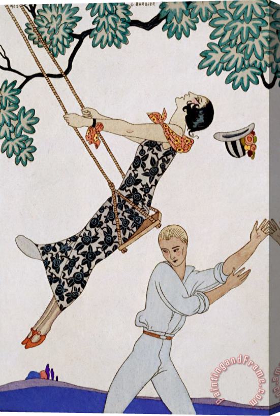 Georges Barbier The Swing Stretched Canvas Painting / Canvas Art