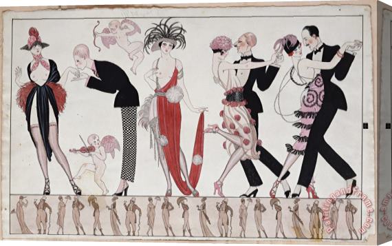 Georges Barbier The Tango Stretched Canvas Print / Canvas Art