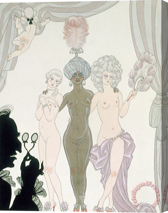 Georges Barbier The Three Graces Stretched Canvas Print / Canvas Art