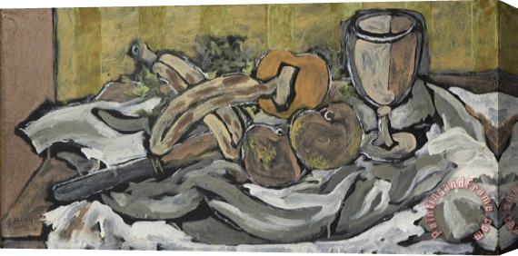 Georges Braque Couteau, Bananes, Pommes Et Verre, 1924 Stretched Canvas Print / Canvas Art