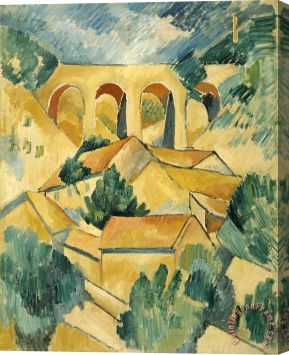 Georges Braque Viaduct at L'estaque, 1908 Stretched Canvas Painting / Canvas Art