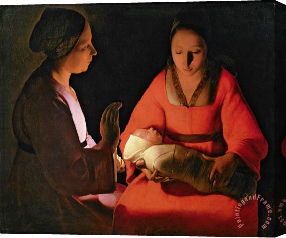 Georges de la Tour The New Born Child Stretched Canvas Painting / Canvas Art