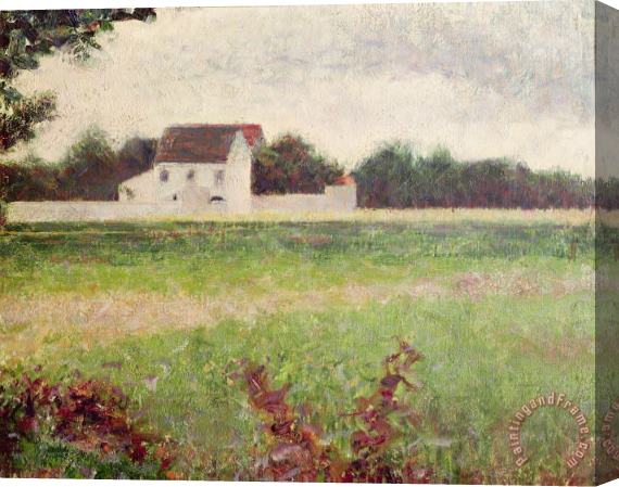 Georges Pierre Seurat Landscape in the Ile de France Stretched Canvas Painting / Canvas Art