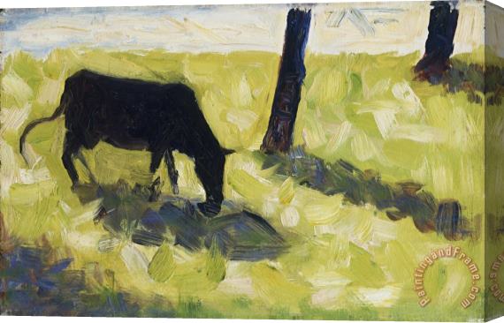 Georges Seurat Black Cow in a Meadow Stretched Canvas Painting / Canvas Art