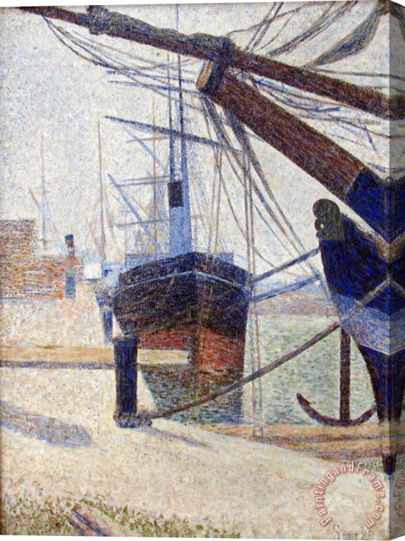 Georges Seurat Corner of The Harbor of Honfleur Stretched Canvas Print / Canvas Art