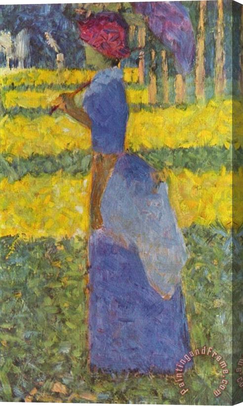 Georges Seurat Woman with Umbrella 1884 Stretched Canvas Print / Canvas Art