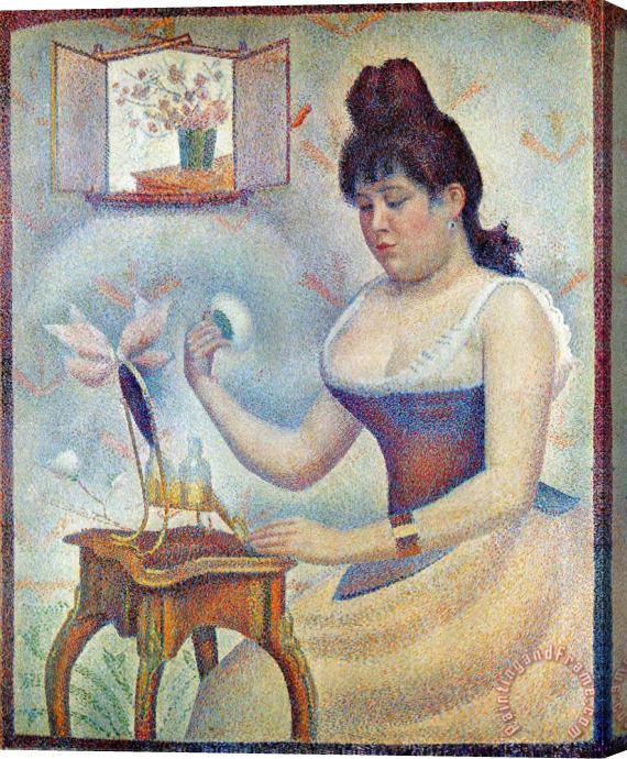 Georges Seurat Young Woman Powdering Herself 1890 Stretched Canvas Painting / Canvas Art