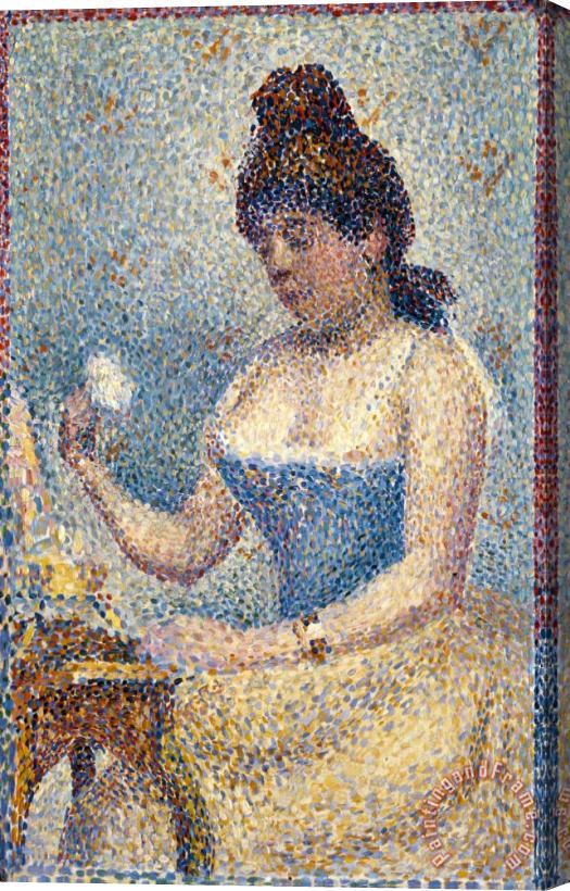Georges Seurat Young Woman Powdering Herself Stretched Canvas Print / Canvas Art